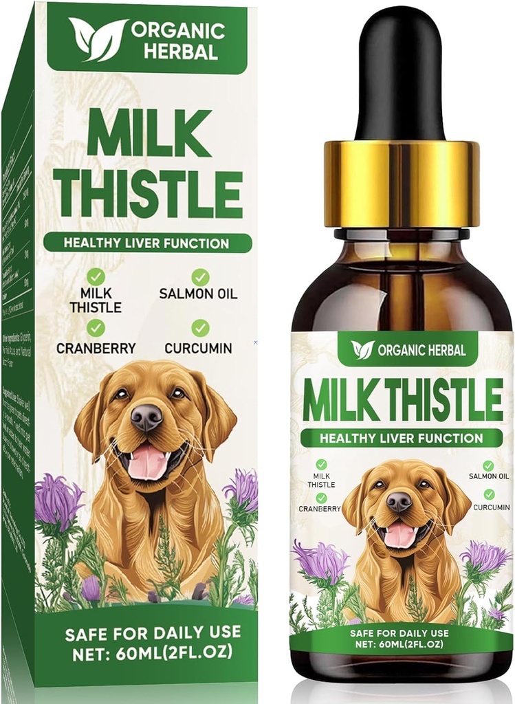 Milk Thistle for Dogs, Extra Strength Milk Thistle Supplement, Supports Pet Liver Health, Cleanse & Detox, Simply Add to Food