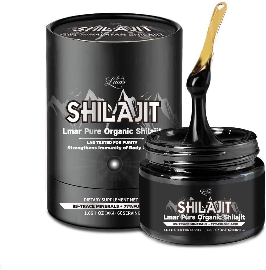 Lmar Pure Organic Himalayan Shilajit Résine 100% Naturelle 75 Servir des compléments alimentaires Shilajit pour les hommes et les femmes