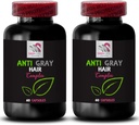 Vitamines anti cheveux gris - ANTI GRAY HAIR COMPLEX - Inversion des cheveux gris, Transformation des cheveux, Support des cheveux gris, Améliorateur de vitalité de la couleur, Lumière jeune, Correction de l'ombre des cheveux 2 Bouteilles 120 Capsules