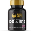 Dissolvable Bariatric D3 B12 | Vitamin B12 2500mcg & D3 125mcg 5000IU B 12 and D 3 Tablets | Bone, Immune Support | Strawberry Flavor | Vegan | Sugar-Free, 90-Day Supply