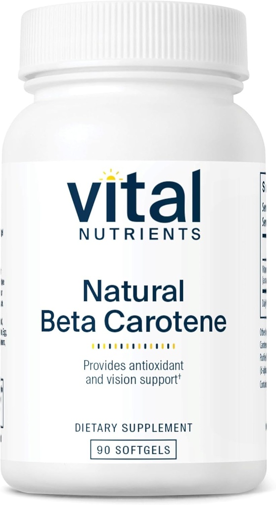 Nutriments vitaux Bêta naturel carotène 25,000UIC Précurseur à la vitamine A. Antioxydants à forte teneur enose.