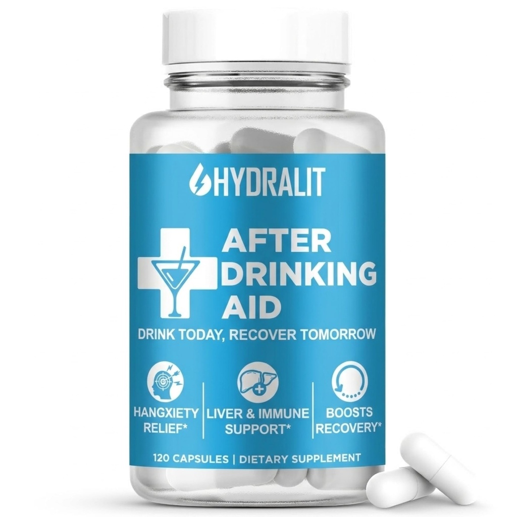 Après le supplément d'aide à la consommation Pilules de pré-jeu Electrolytes Hydratation DHM Lait Thistle Fin de semaine Récupération Vitamines Formule de soulagement Meilleurs matins Alcool Foie Soutien à la santé 120 Capsules