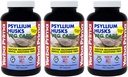 Yerba Prima Psyllium Husks Veg Caps - 180 Compte (paquet de 3) - Vegan, non-OGM, sans gluten, Colon Cleanser, supplément de fibre quotidienne pour la santé Gut et la régularité