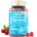 Magnésium Gommies 400mg.com en 8 formes de magnésium Glycinate, Malate, Citrate, Taurate, Oxyde, et plus encore avec extrait Ashwagandha, D3 & B12 Supports pour calme, Zzz, Mood, Crampe musculaire - Vegan 60 Cts