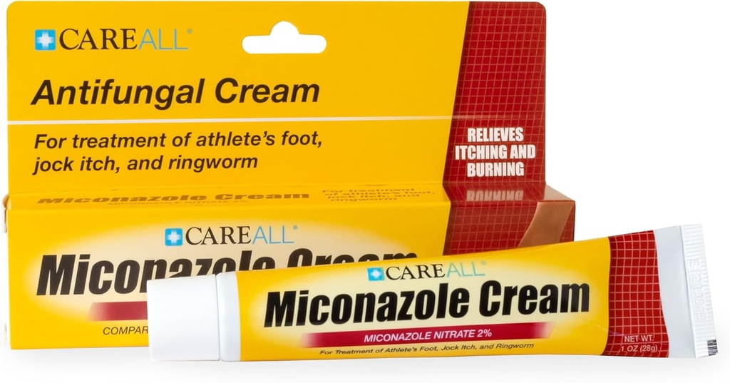 SoinAll Miconazole Nitrate 2% Crème Antifongique 1.0 oz., Cures La plupart des athlètes Foot, Jock Ditch, Ringworm, Comparer à la marque principale