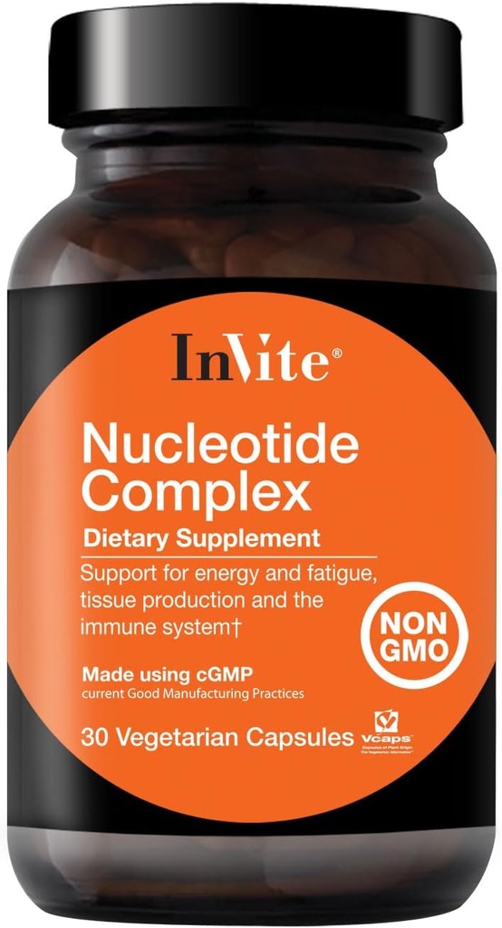 Inviter le complexe de nucléotides de santé - soutient la santé et l'énergie immunitaires - contient 400 mg de mélange complexe de nucléotides comprenant AMP, CMP, GMP, UMP - 30 capsules végétariennes (2-pack)