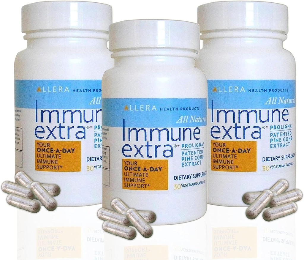 Allera Health Pine Cone Extract Capsules - Vegan ProLigna Plant Based Diet Products - Supplément de soutien immunitaire - Extrait de cône de pin scotch biologique récolté à partir d'arbres sauvages - 30 capsules, 3-pack