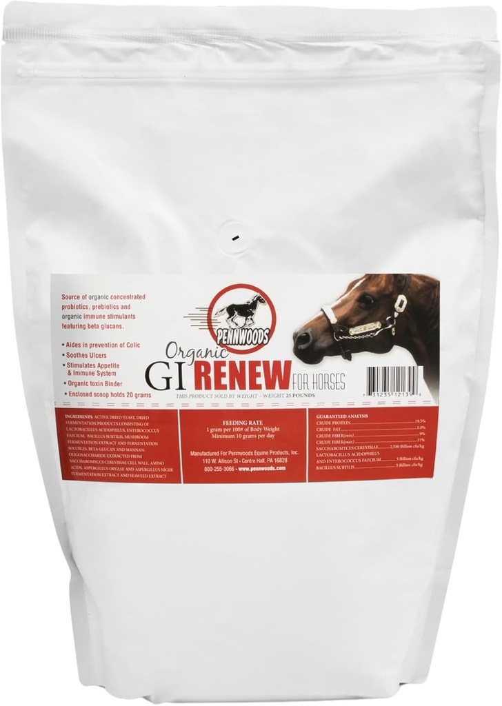 Pennwoods GI Renew, Probiotics for Equine, Immune and Appetite Stimulation, Prébiotiques, Enzymes digestifs.