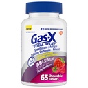 Comprimés réutilisables à décharge de gaz-X avec Siméthicone 250 mg et Carbonate de calcium à décharge de brûlures d'estomac 750 mg, Relief de ballonnement, Berries mixtes - 65 Compte