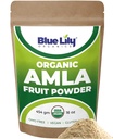 Blue Lily USDA Organic Amla Powder (Amalaki/Indian Gooseberry) 16oz (1lb) Resealable Kraft Bag, 100% Pure Amla Berry Powder, Rich in Antioxidant Vitamin C, Supports Healthy Immune System