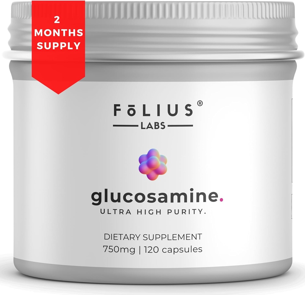 Chlorure de potassium de glucosmine 750mg pour les articulations, les os et le cartilage sains — Supplément de soutien conjoint pour les hommes et les femmes (120 capsules)