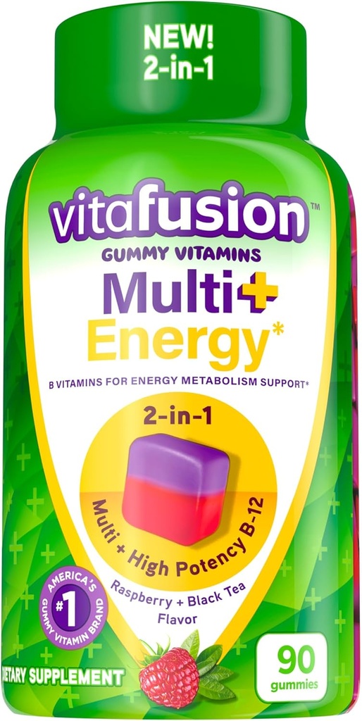 Vitafusion Multi + Energy* Gummy Vitamins, Contains B Vitamins to Provide Energy Metabolism Support*, 90 Count