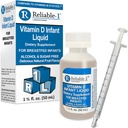 Fiable-1 Laboratories Infant Liquid Vitamine-D gouttes (arôme naturel de fruits) Sans sucre et sans alcool, pour les bébés nourris au sein 0-12 mois et plus