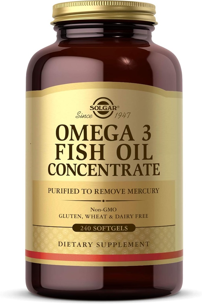 Solgar Oméga-3 Concentré d'huile de poisson, 240 Softgels