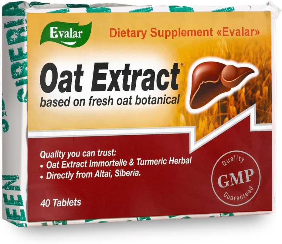 Extrait d'avoine d'Evalar Immortelle Herbes Turmères Ovesol Sibérie 40 Tabs