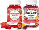 Lunakai USA Made Womens Multivitamin & Shilajit Gummies Bundle – Energy, Immune & Vitality Support – Naturally Flavored – 60 Non-GMO Gummies Each
