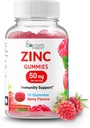 Zinc 50mg Gummies – Végétarien, vitamine sans OGM et sans gluten – Grande dégustation d'épices de pectine au goût de baies – Supplément alimentaire adulte – 60 Compte [30 doses]