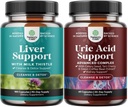 Bundle of Liver Cleanse Detox & Repair - Milk Thistle Dandelion Root Choline Beetroot & Artichoke Extract & Green Coffee Bean Extract for Uric Acid Cleanse & Detox - Turmeric Tart Cherry & Celery Seed