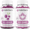 PUREFINITY Fibre + Gommies de baies d'eau (Gommes de baies d'eau prébiotiques Inuline FOS + Gommies de baies d'eau à double résistance avec zinc et vitamine C)