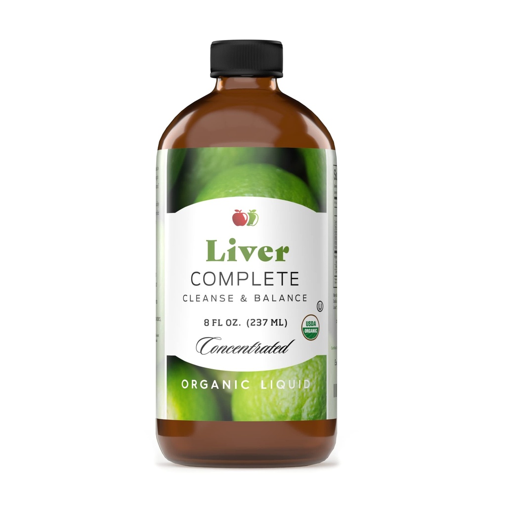 Liver Complet 8 oz Concentrate de liquide organique - Nettoyant du foie et supplément de vinaigrette digestive