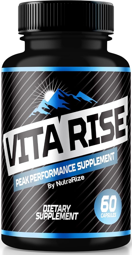 Pills Vita Rise pour hommes, Supplément officiel de performance Vita Rise Peak, Toutes les capsules naturelles masculines pour le soutien général de la santé et du bien-être, comprimés Vita Rise Pro, VitaRise (60 capsules)