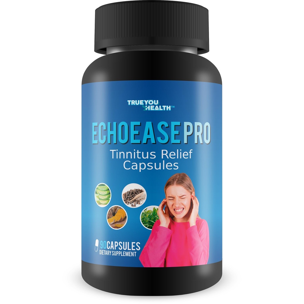 Pro EchoEase Acouphène Relief Capsules - Notre meilleure Echo Ease pour Acouphène - Acouphène et formule de soutien de l'oreille - Traitement naturel de l'acouphène - Acouphène à base de plantes - Relief de l'oreille - Remède de l'oreille