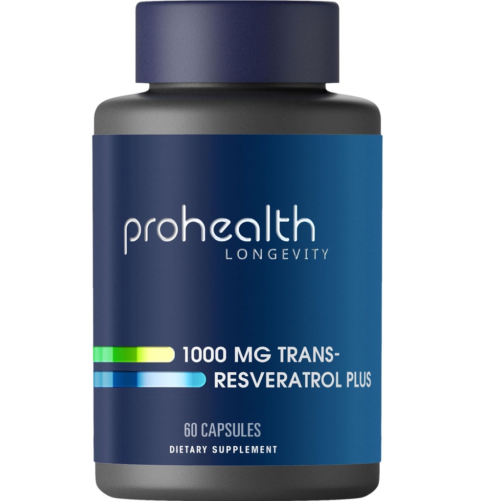 ProHealth Resveratrol 1000mg.Prime Trans-Resveratrol.Plus Quercetin, Vin rouge et extrait de thé vert.