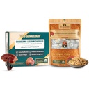 VOS GANOLUCIDUM Combo Pour une meilleure santé, quotidienne Immune boosting Red Reishi Mushroom Capsules (30 Capsules) & Bio Finement Chopé Reishi Mushroom (1.76 Oz), Energy Booster & Perfect In Cooking