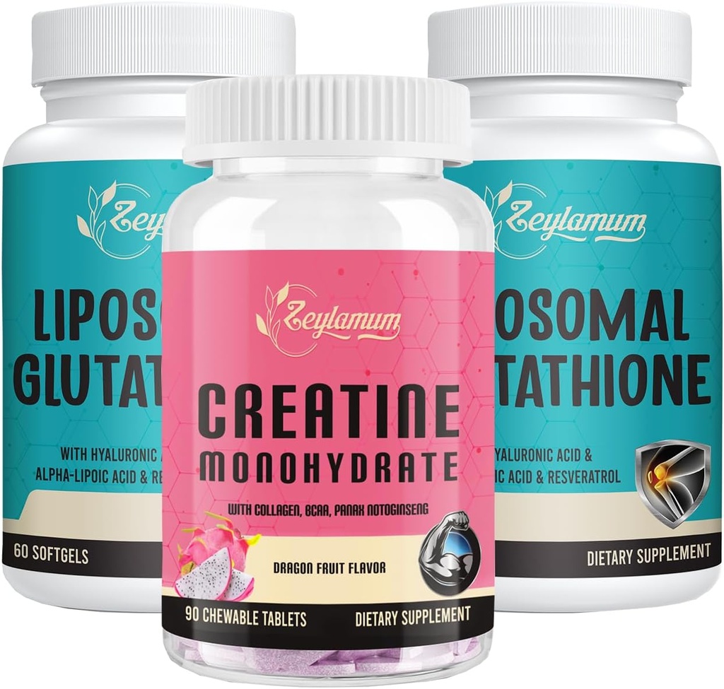 Glutathion liposomique 2 Pack & Créatine Monohydrate 1 Pack