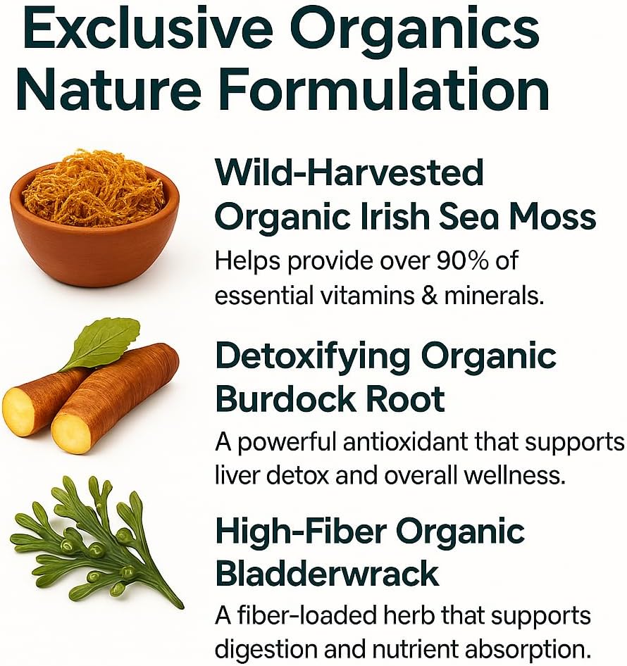 NATURE ORGANIQUE Capsules de mousse de mer d'Irlande 45 portions