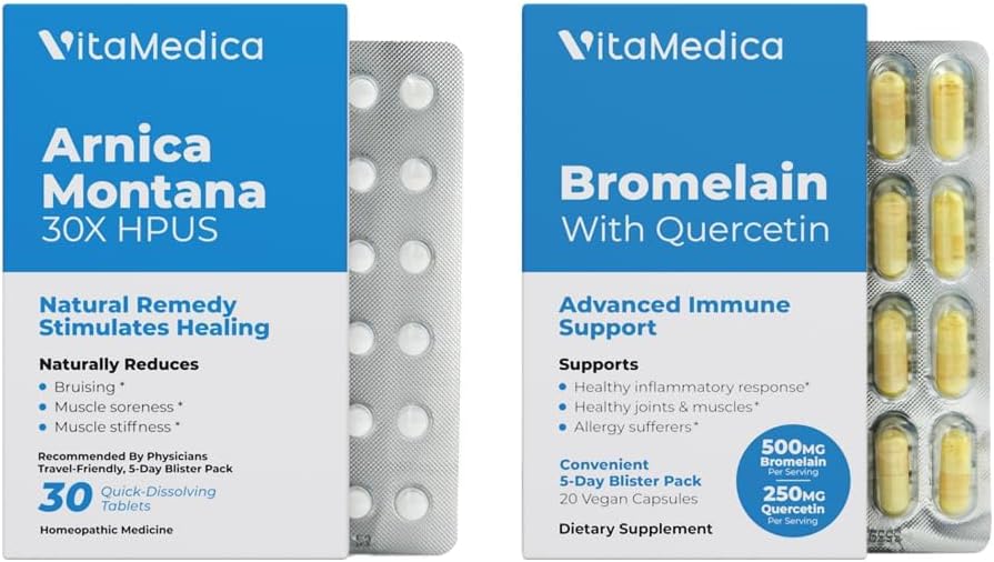 VitaMedica Arnica et Bromelain Blister Packs Bundle (en anglais seulement) pour la chirurgie post-chirurgie et la récupération des muscles