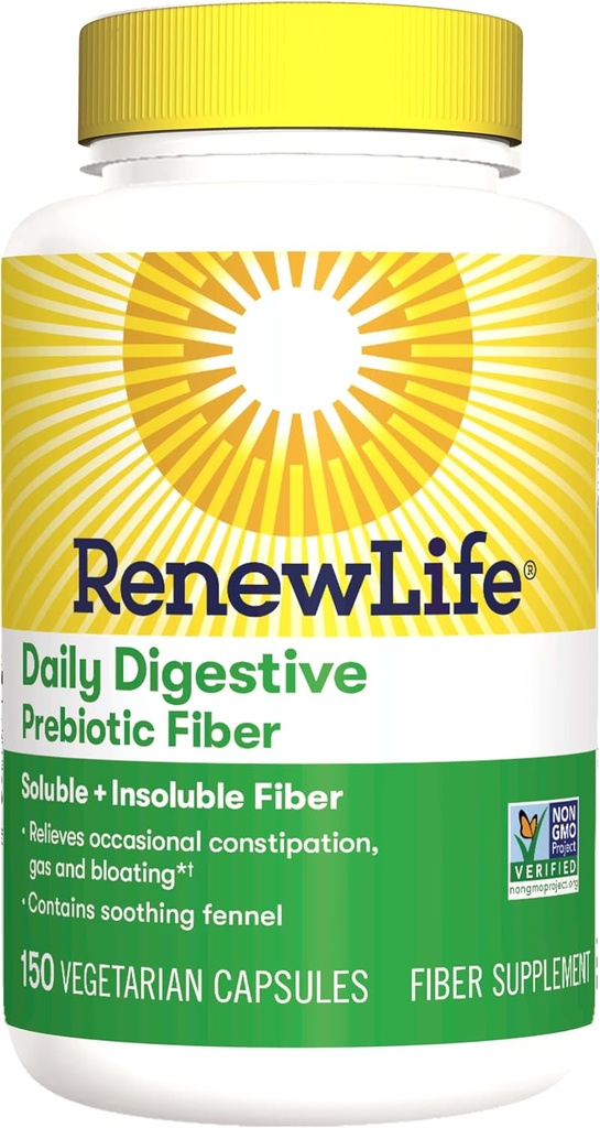 Renouveler la vie adulte quotidien digestif fibre prébiotique, 150 capsules végétariennes (paquetage mai Vary)