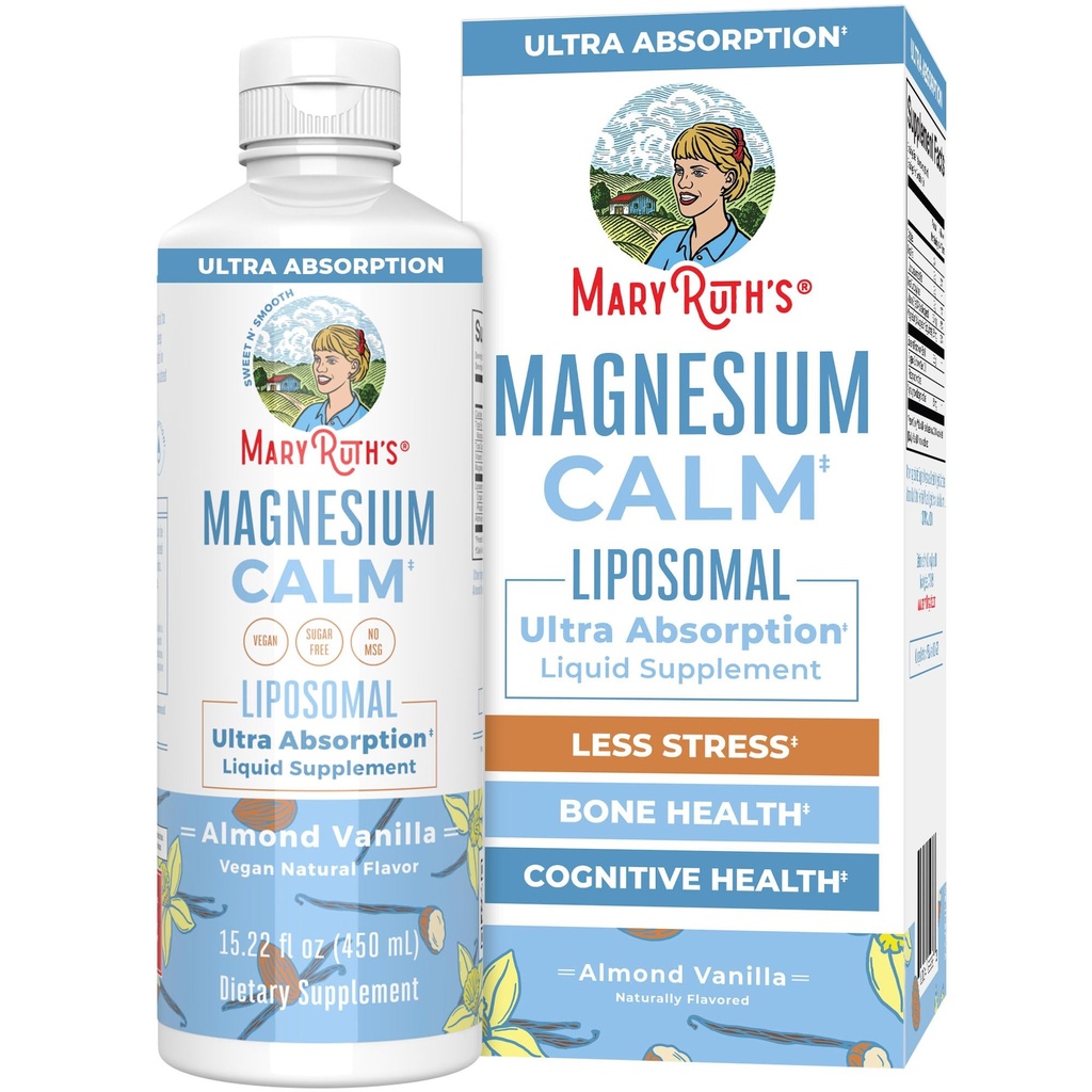 MaryRuth Organics Magnésium Liposomal , supplément de magnésium Magnésium Bisglycinate , soutien musculaire et os , soutien de l'humeur Vitamine , Vegan , non-OGM , sans gluten 15,22 Fl Oz , 30 portions