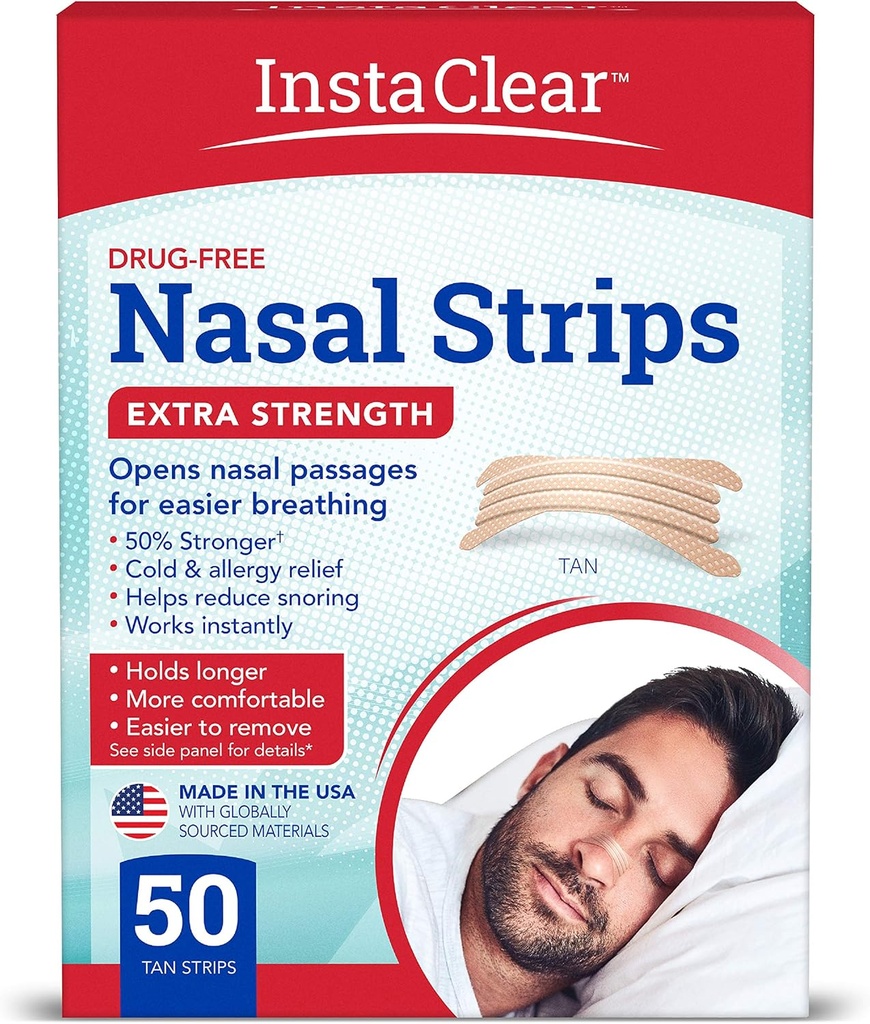 Extra-Strength Bandes nasales, Tan 50 ct.