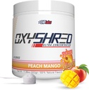 EHP Labs OxyShred Pre Workout Powder - Preworkout Powder with L Glutamine & acétyl L Carnitine, Energy Boost Drink - Peach Mango, 60 portions