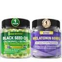NEVISS Mélatonine 60mg Gommies + Huile de graines noires Gommies