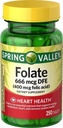 Spring Valley, acide folique 400 MCG, 250 comtes