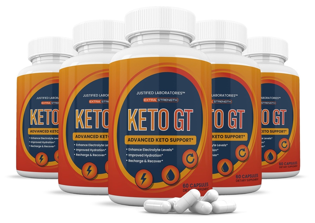 (5 Pack) Keto GT Keto Pills 1275MG Nouvelle formule et améliorée contient du vinaigre de cidre de pomme huile d'olive extra vierge en poudre Feuille de thé verte 300 Capsules