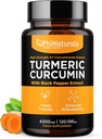 PhiNaturals Curcumine curcumine supplémentaire avec extrait de poivre noir - 4200 mg d'équivalent racine de Curcuma entier par 3 capsules servant - pilules tumériques