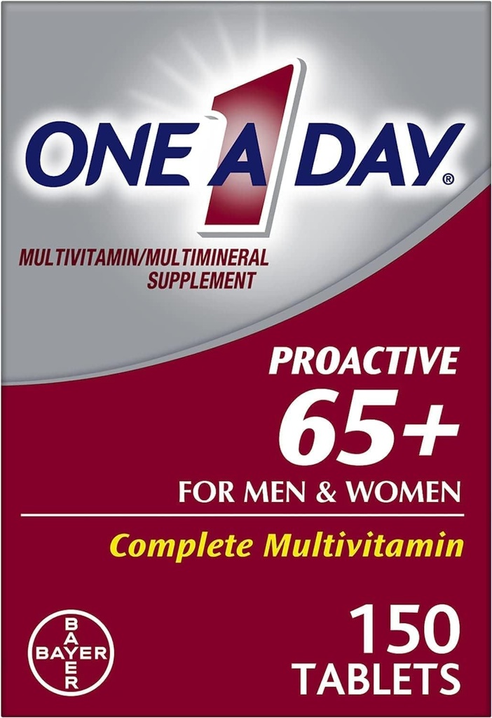 Un par jour Proactive 65 plus multivitamines pour les hommes et les femmes, 150 comprimés (paquet de 2) par jour