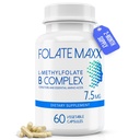 L-méthylfolate + B12 méthylcobalamine et mélange B6 (7,5mg) - 60 capsules - complexe B actif avec cofacteurs et acides aminés essentiels - non OGM, sans gluten, sans remplissage