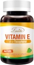 Lovita Vitamine E 400 UI Softgels, naturel 268 mg (sous forme de D alpha tocophérol), végétalien pour la peau saine, cheveux, ongles et système immunitaire support, 60 softgels végétariens