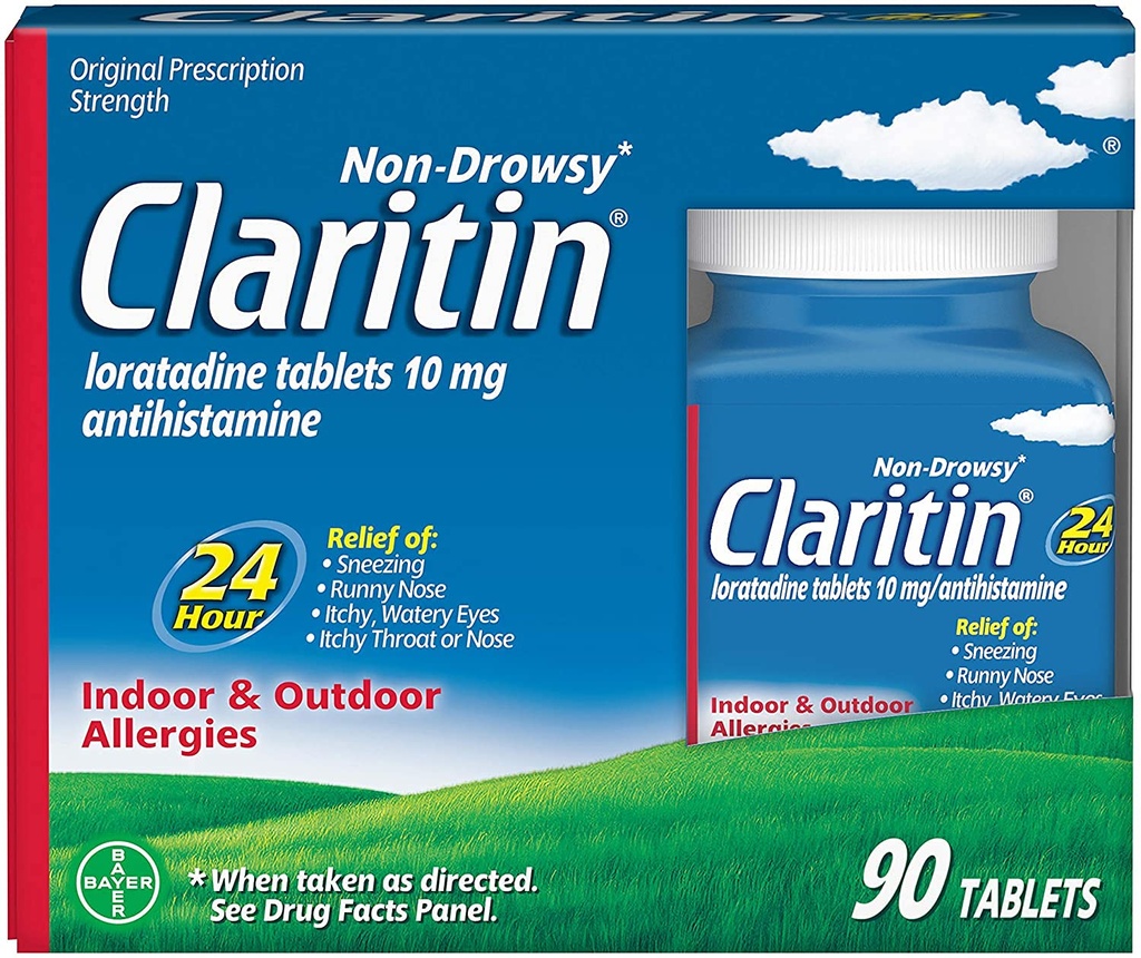 Claritin Indoor & Outdoor Allergy Relief, 90 comprimés