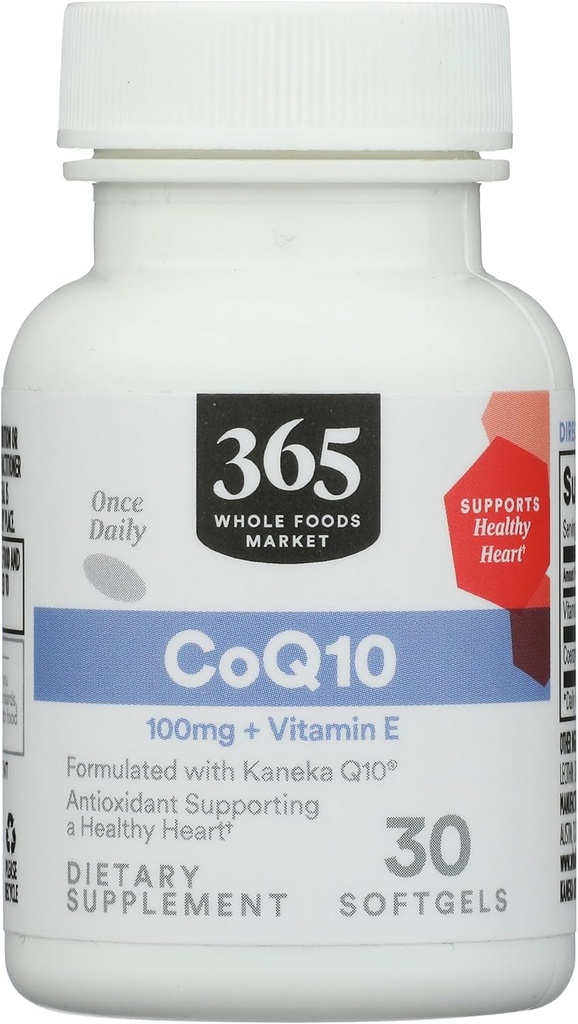 365 by Whole Foods Market, CoQ10 100 MG Plus Vitamin E, 30 Count