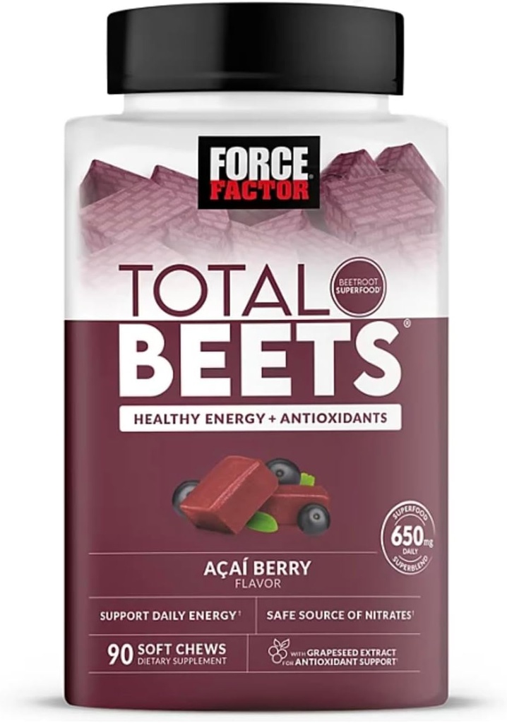Bling Pire Factor Total Beets, Healthy Energy Supplement, Beet Root Superfood Soft Chews, Acai Berry (90 ct.)