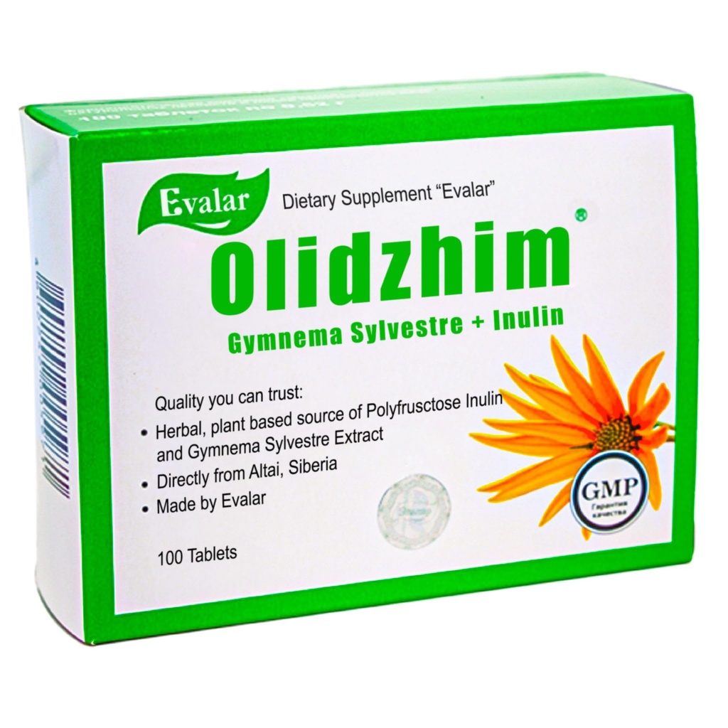 Evalar Gymnema Sylvestre Inulin Olidzhim Herb 100 Tabs Altai Sibérie
