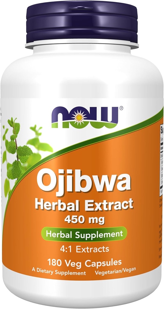 MAINTENANT suppléments, Ojibwa extrait de plantes 450 mg, mélange concentré, sans alcool, 4:1 extraits de plantes, 180 capsules de légumes
