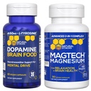 STACKS NATURELS Dopamine Cerveau Alimentation + Magtech Magnésium Bundle - Complexe Magnésium Chélaté - Supporte la santé cérébrale et le lecteur mental* - 150 Capsules totales