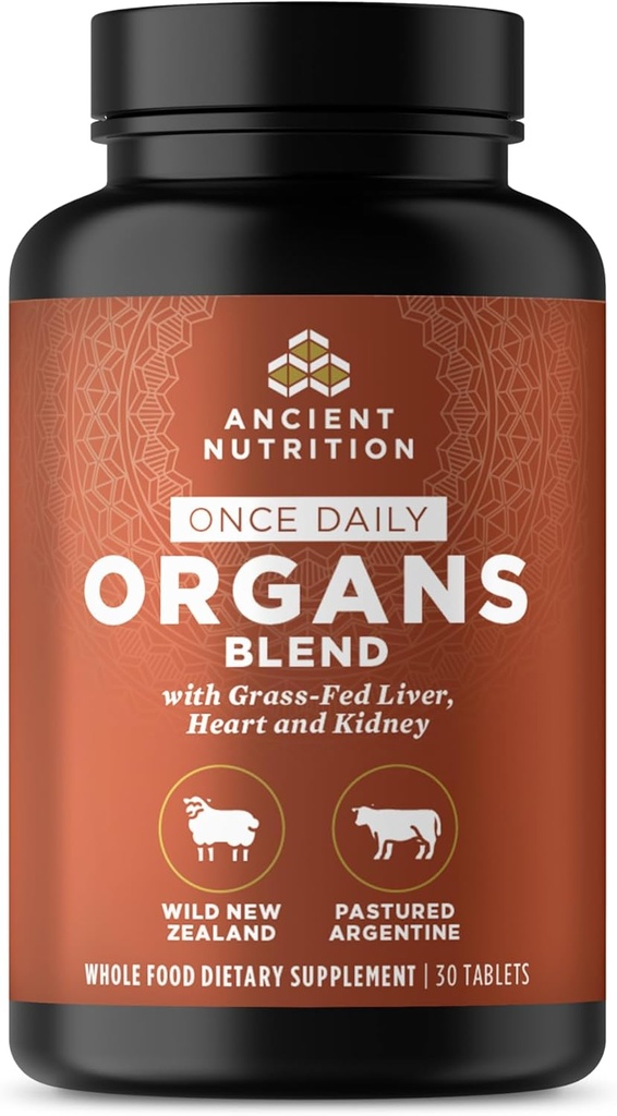 Compléments d'organes nutritionnels anciens, une fois par jour, capsules complexes d'organes gras et sauvages, foie, coeur, rein soutient l'organe, la santé cognitive et immunitaire, 30 Ct