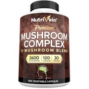 Nutrivein Premium Champignon Supplément 2600 mg- Bouteille 120 Capsules- 11 Complexe de Champignons Nootropes - Lion's Mane, Cordyceps, Chaga, Reishi, Turquie Tail,Maitake,Shiitake, Agaricus, Bouton blanc, Oyster